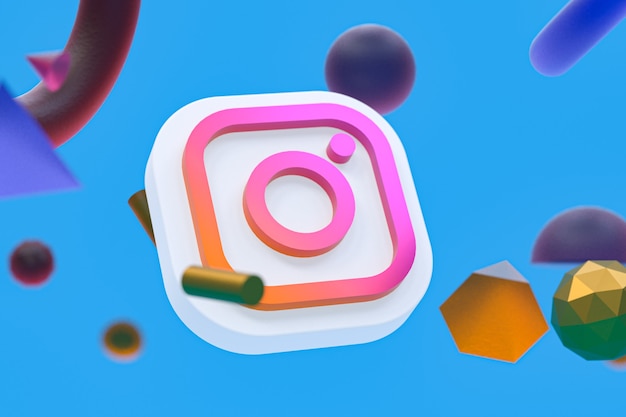 Foto instagram ig-logo met geometrische elementen