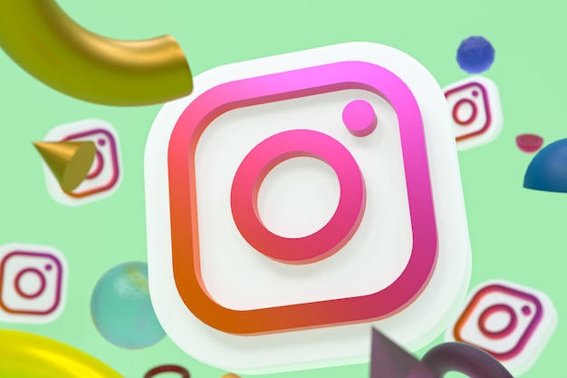 Instagram ig-logo met geometrische elementen