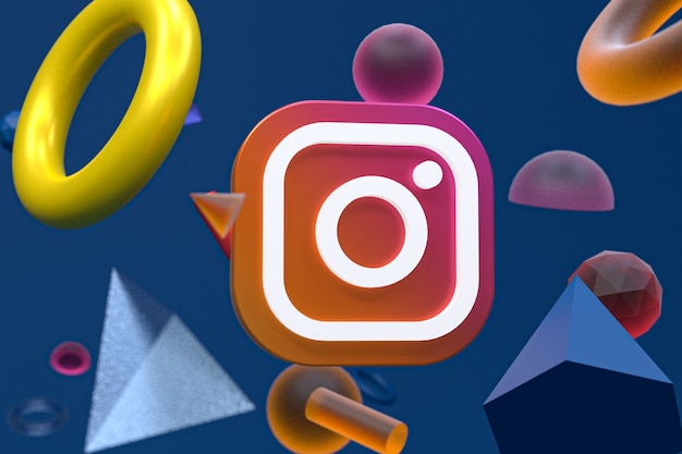 Instagram ig-logo op abstracte geometrie