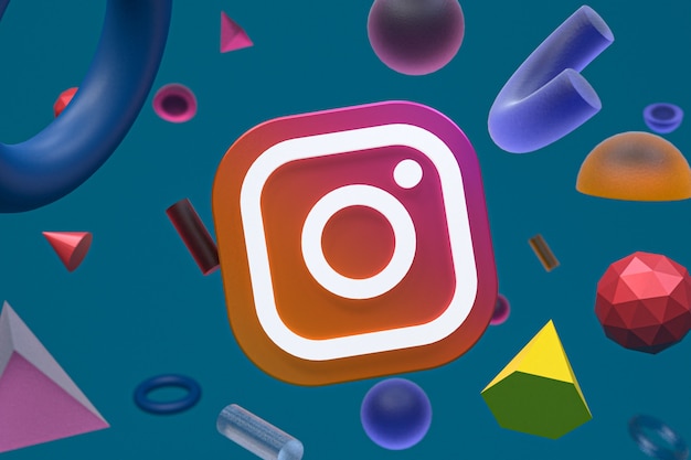 Instagram ig-logo op abstracte geometrie