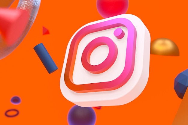 Логотип instagram ig с элементами геометрии