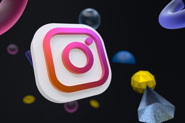Instagram ig logo con elementi di geometria
