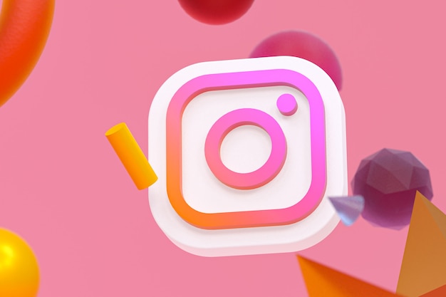 Instagram ig logo with geometry elements