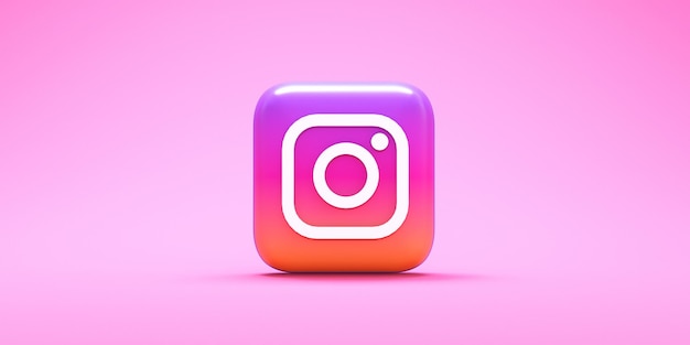 Instagram のロゴ アイコン 3 d レンダリング