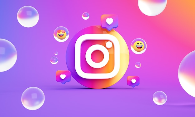 Foto foto premium dell'icona del logo di instagram