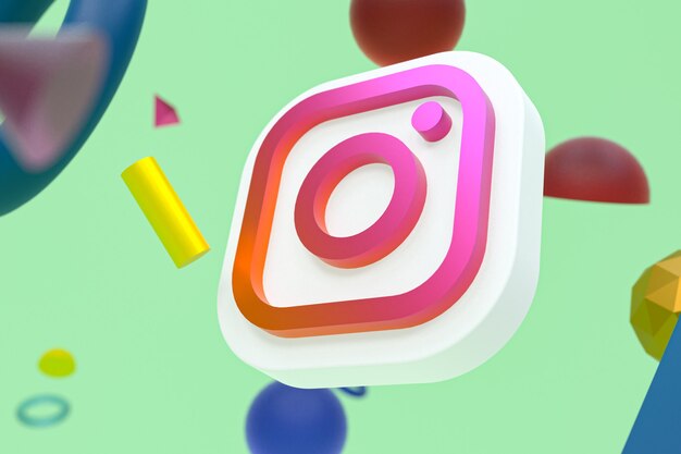 Instagram-logo op abstracte geometrie achtergrond