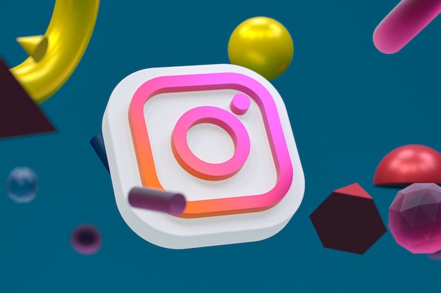 Foto instagram-logo op abstracte geometrie achtergrond