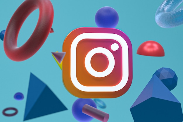 Instagram-logo op abstracte geometrie achtergrond