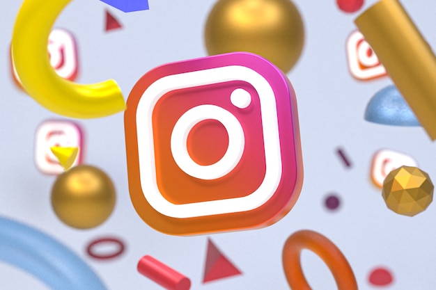 Instagram-logo op abstracte geometrie achtergrond