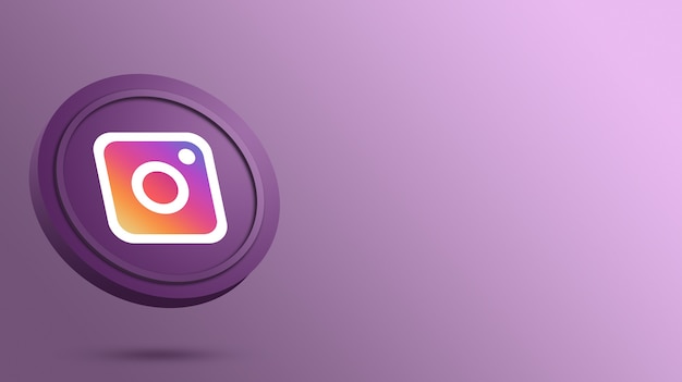 Logo di instagram sul rendering del pulsante rotondo