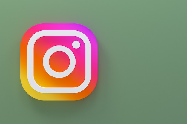 Instagram minimal logo 3d rendering