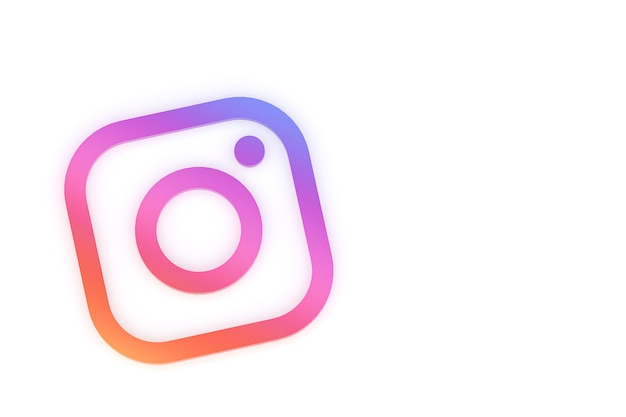 Instagramの最小限のロゴの3Dレンダリング