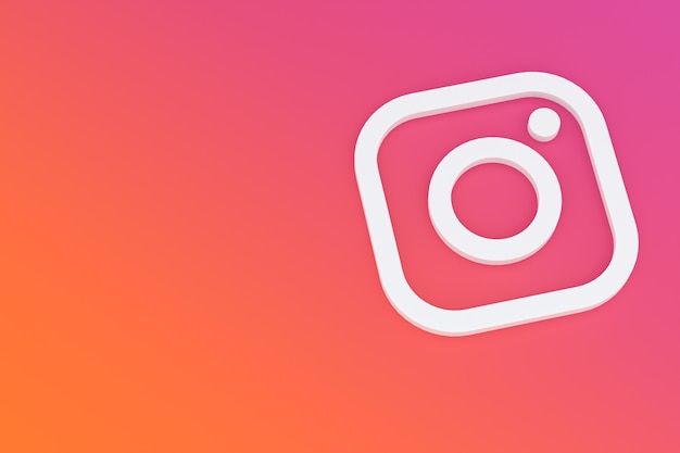 Instagram minimale logo 3D-rendering