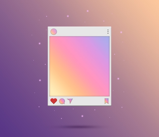 Instagram 게시물 3D 소셜 미디어