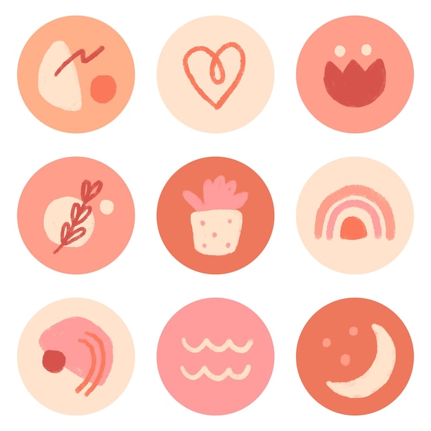instagram story highlights icons set transparent png