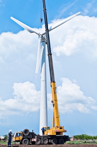 Foto installatie van windturbines