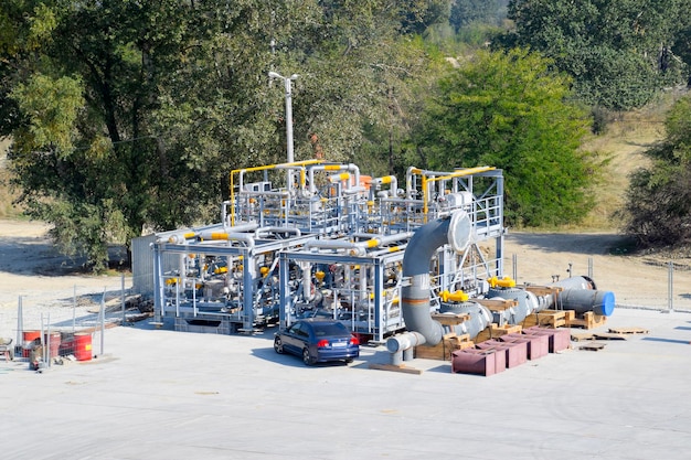 Photo installation of gas separation and purification construction of an oil and gas station