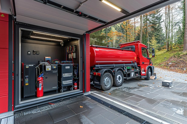 Installation of network of hydrogen fuel cells converting surplus renewable energy into hydrogen gas