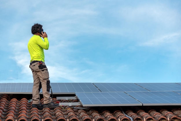 Photo the installation of solar panels represents a very significant energy saving