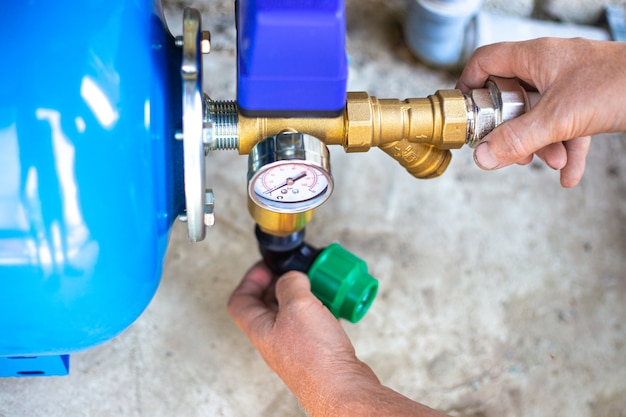 Installation of a water supply station to a residential building