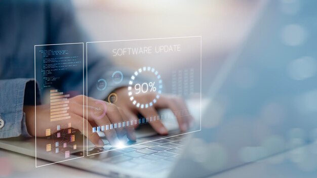 installing update process software updates or operating system upgrades to keep your device up to date with enhanced functionality in new versions and improved security