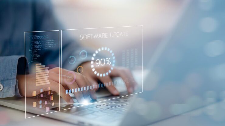 Photo ソフトウェアアップデート - ソフトウェアのアップデートやオペレーティングシステムのアップグレードにより,デバイスが最新のバージョンで機能が向上し,セキュリティが向上します.