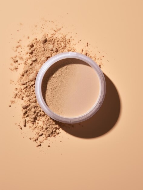 Photo instant beige color powder in a chic cosmetic package design ai generated