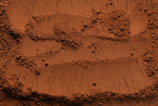 Caffè istantaneo isolato su uno sfondo vista dall'alto