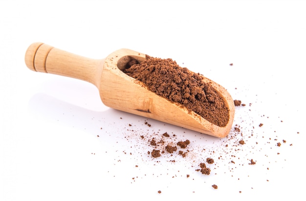 Instant coffee in a scoop