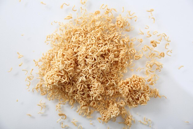 Instant crack noodles isolated in white background