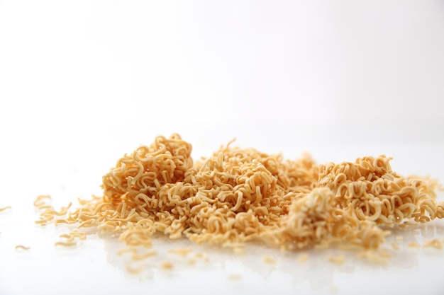 Instant crack noodles isolated in white background