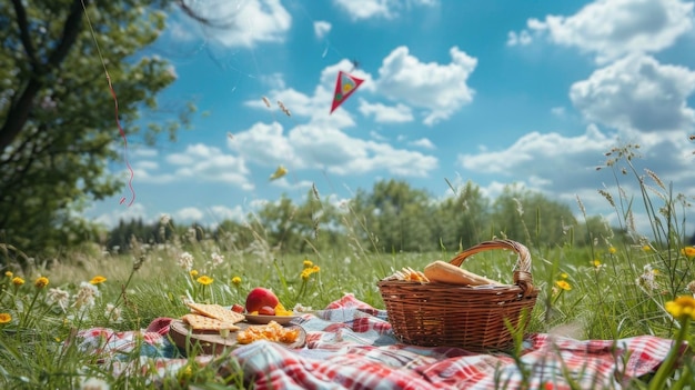Instead of a traditional picnic pack a kite and snacks for a unique outdoor experience on a windy