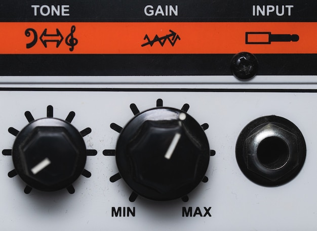 Photo instrument amplifier closeup