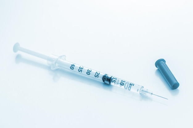 Insulin syringe for diabetes