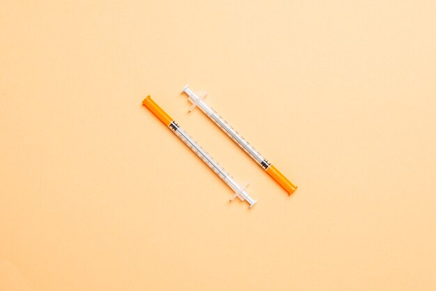 insulin syringes ready for injection