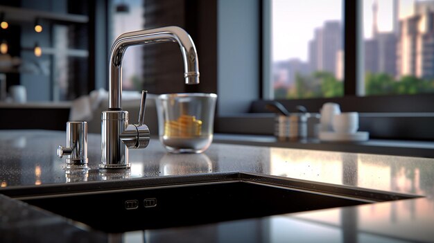 integrated kitchen sink HD 8K wallpaper Stock Photographic Image