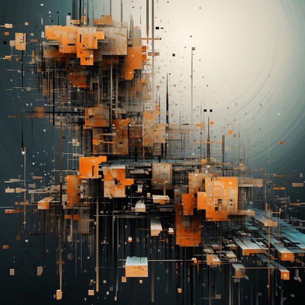 концепция интеллект бизнес глобальная сеть абстрактные данные сортировки пикселей
