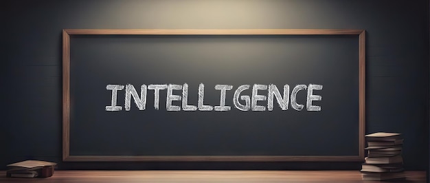 intelligence word on blackboard creative art