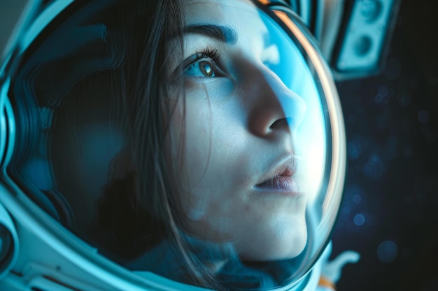 Intelligent Astronaut female Generate Ai