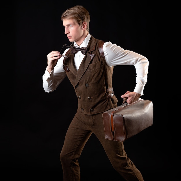 An intelligent gentleman in the victorian style vintage retro