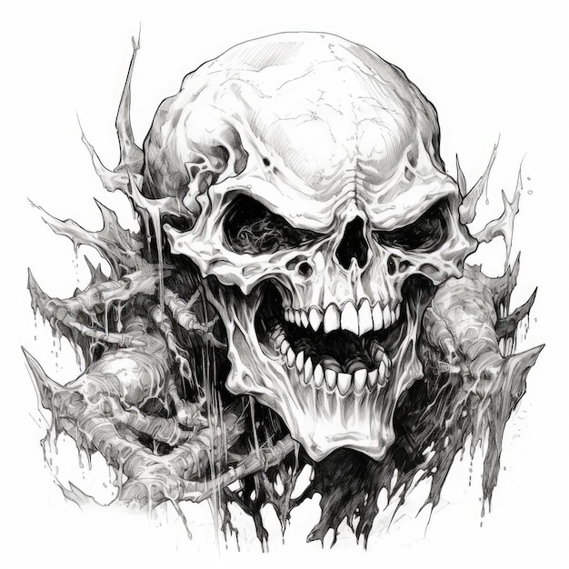 Intens skeletportret voor Dnd Dungeons Dragons