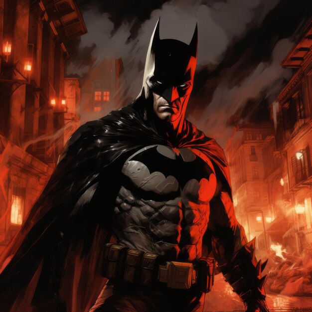 Intense Action Illustration Of Batman Fighting Crime With Lethal Methods