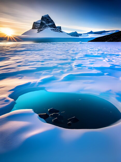 Photo intense antarctica showcases sharp detailed highquality beauty