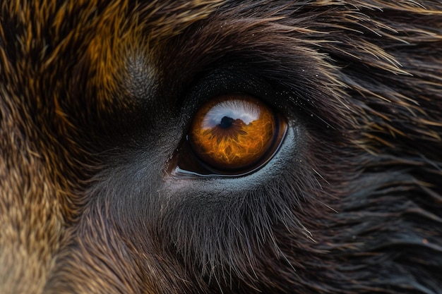 Intense Bear eye closeup macro Generate Ai