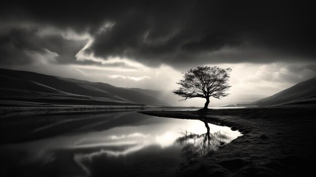 Intense Black And White Landscape Capturing Bereavement Through Absence