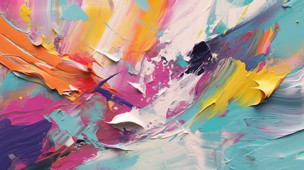 Intense closeups abstract paintings with fresh colors and colo