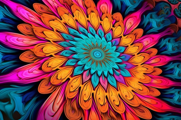 Intense colors in a hypnotic pattern