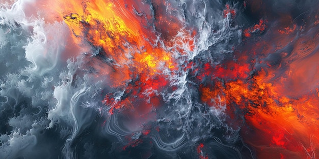 Intense and dynamic abstract texture with fiery aggressive elements Glowing and boiling effect AI