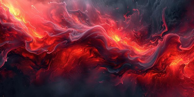 Intense and dynamic abstract texture with fiery aggressive elements Glowing and boiling effect AI