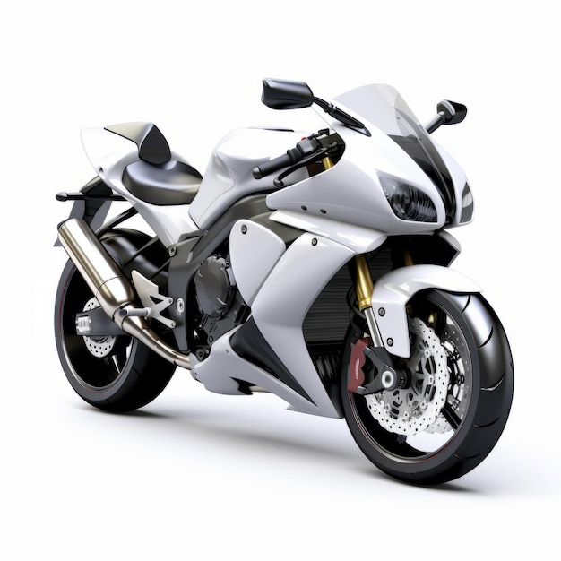 Intense en dramatische 3D Hyosung motorfiets op witte achtergrond